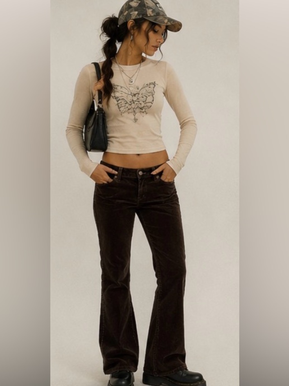 Citizens of Humanity low rise vintage chocolate brown Velvet boot cut Y2K sz 30